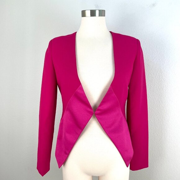 Aryn K. Womens Size Small Fuchsia Blazer Hook Closure Jacket Sexy - Picture 1 of 13